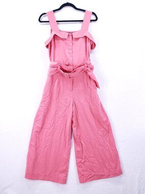 Gabrielle Union x NY & Co Jumpsuit Wide Leg Size XS Pink Preppy Beachy Boho
